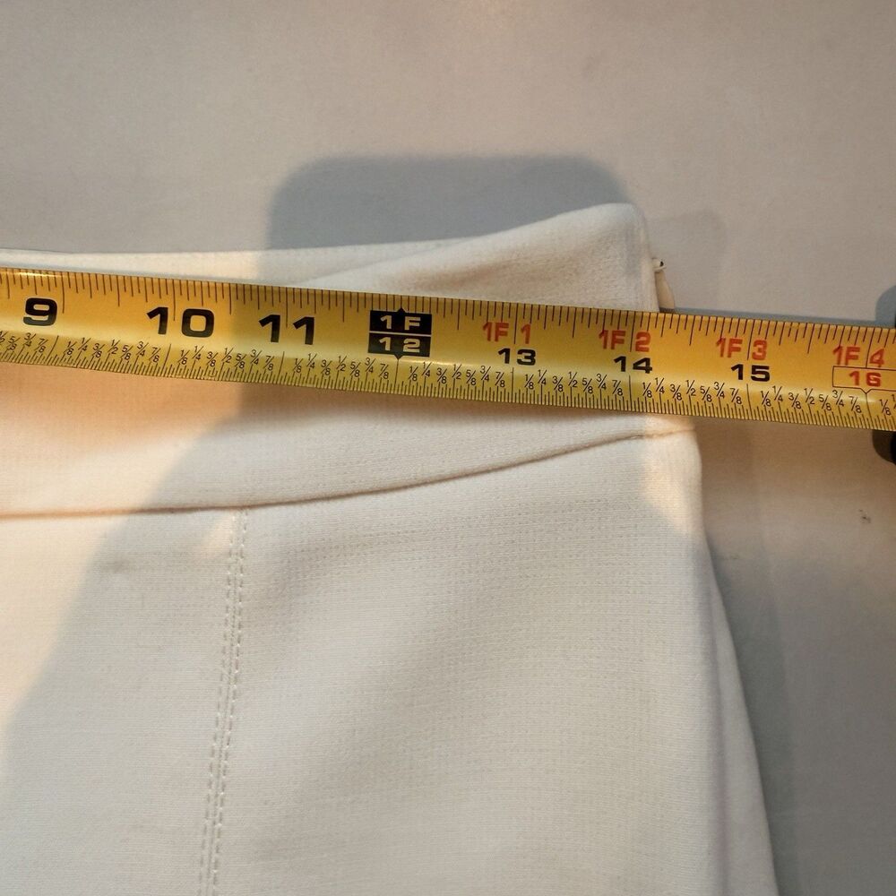 Ann Taylor Ivory Cropped Straight Leg Career Pants Stretch Side Zip 2 Minimalist - Picture 11 of 14